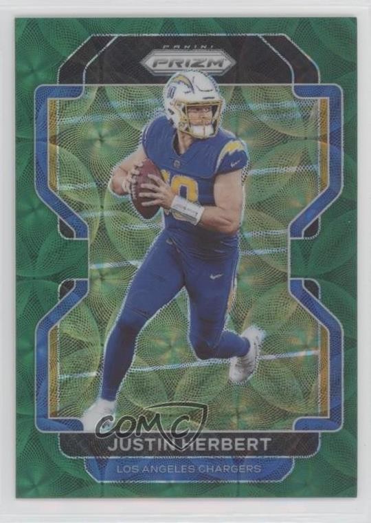 2021 Panini Prizm Green Scope Prizm 66/75 Justin Herbert #169 6fs