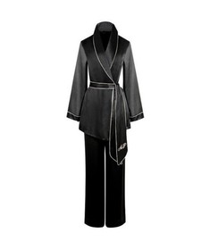 AGENT PROVOCATEUR CLASSIC BLACK  PYJAMA JACKET & TROUSERS SMALL AP2