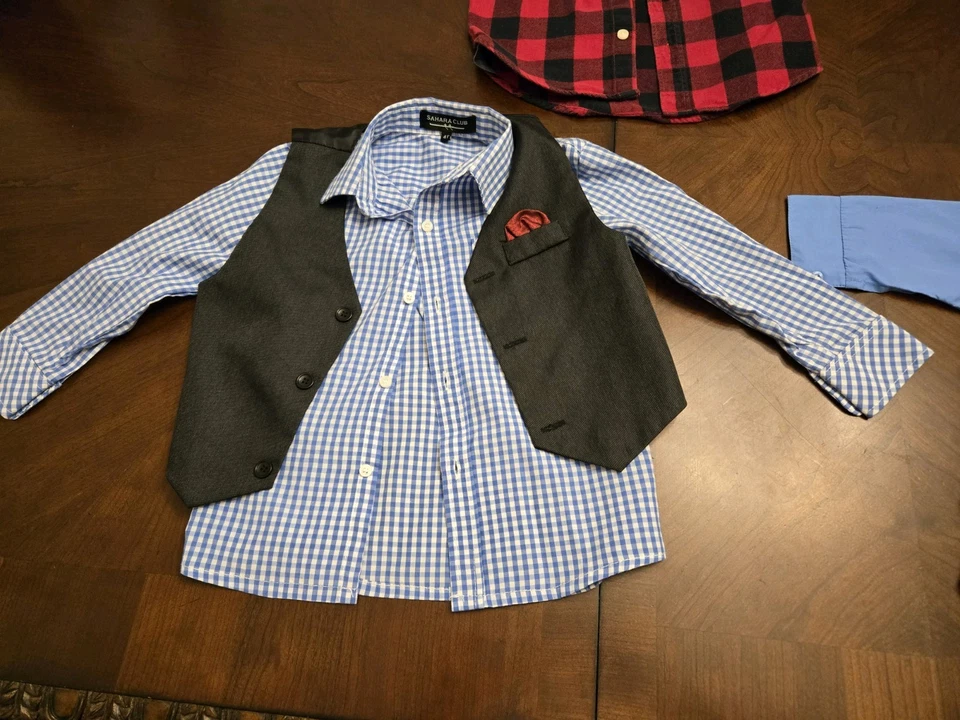 Camisas pre-amadas para niños talla 4 para Navidad, elegantes e informales Foto 3 de 4