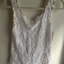Cinema Etoile White Lace Camisole Tank NWT Large Made in USA Romantic Sleepwear