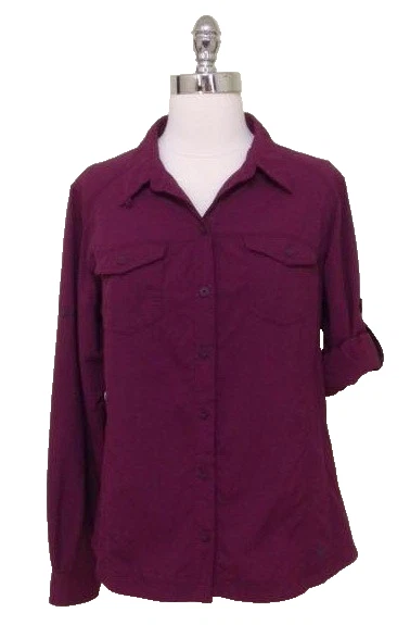 COLUMBIA Omni Shade Sun Protection Woman L Red Shirt Top Blouse Tab Sleeve
Opens in a new window or