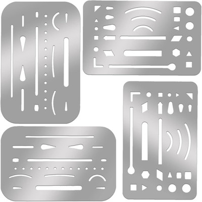 4 Pieces Eraser Shield Eraser Template Stainless Steel Erasing Shield Metal