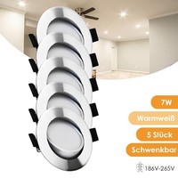 Led Einbaustrahler Einbau-Leuchten Lampe Decken-Spots 7W Warmweiß Schwenkbar