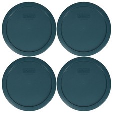 Pyrex 7402-PC 6/7-Cup Tarragon Green BPA-Free Plastic Lid 4-Pack - Made in USA