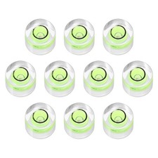 10pcs Round Bubble Level 8x5.5mm Mini Circular Bullseye Spirit Levels, Green