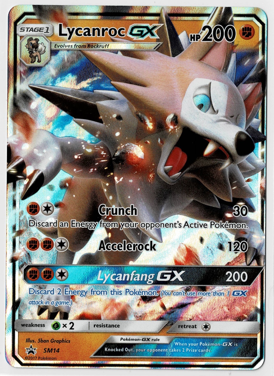 Lycanroc GX SM14 Pokemon Sun & Moon Black Star Promo LP