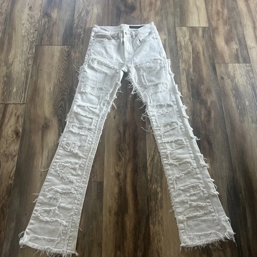 Men's Rockstar Slater Tan Stacked Flare Jeans Size 30 Casual