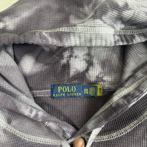 Polo Ralph Lauren Dyed Purple Long Sleeve Waffle Knit Thermal Hoodie Men's XXL - Picture 3 of 8
