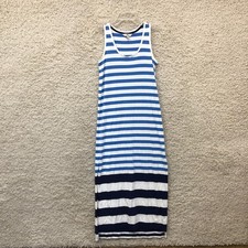 Vineyard Vines Maxi Dress Extra Small Adult Blue White Sleeveless Striped Womens