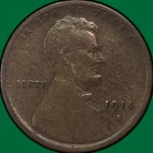 1914-S Lincoln Wheat Cent Fine F Coin, Faint Cleaning #39614
