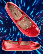 Wonder Nation Girls SIZE 4 Bow Ballet Flats Color RED NEW