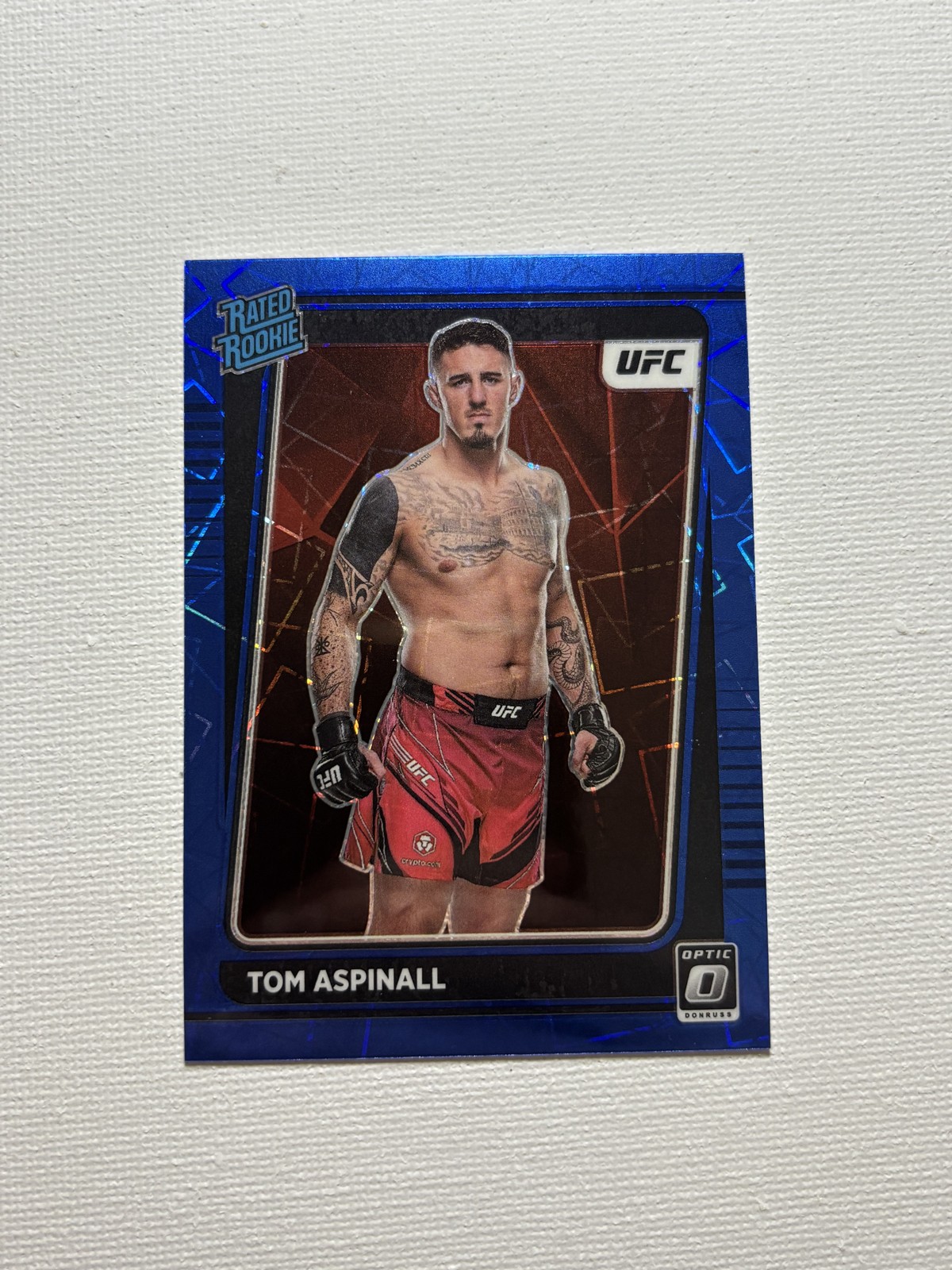 2022 Donruss Optic UFC - Rated Rookie Tom Aspinall #120 Blue Velocity Prizm (RC)