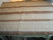 Rag Rug Woven Natural Earth Tone Primitive Farmhouse VINTAGE