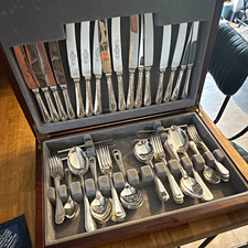 Sheffield Cutlery Debretts 64pc Stainless Steel Cutlery Set, 6, Wooden Case
