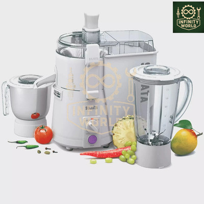 Sujata Powermatic Plus 900W 3 Geschwindigkeit 2 Glas Entsafter Mixer Mühle 230