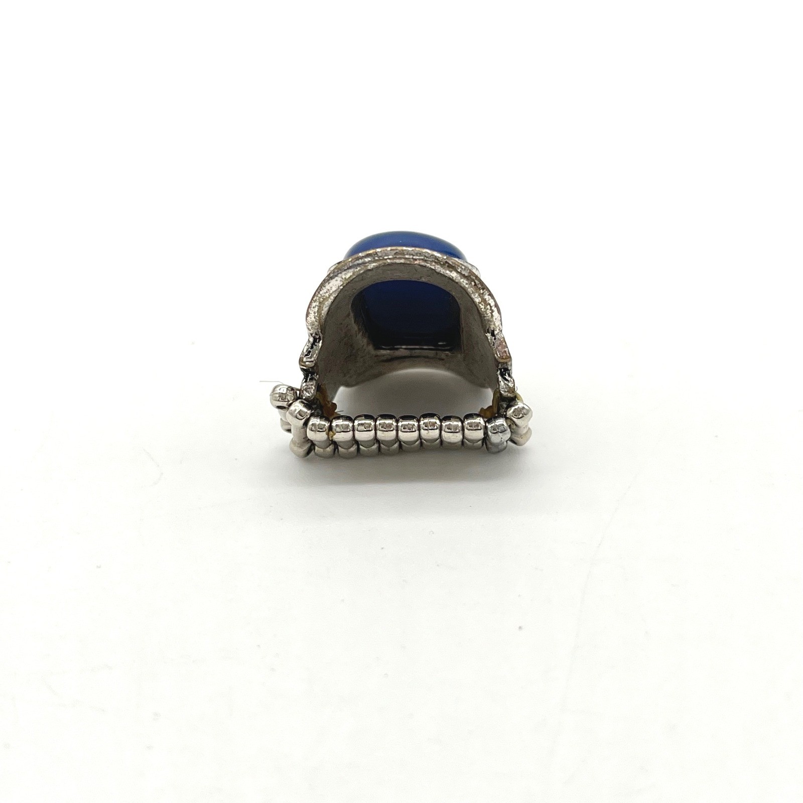 Blue Stone Statement Ring Silver Tone Costume Jew… - image 3