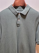 Old Navy Polo Shirt Mens Large Green Solid 100 Cotton Tagless Short Sleeve