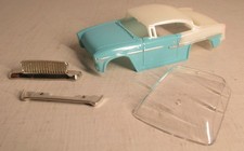 "NEW" T-DASH 50'S COUPE TURQUOISE/WHITE TWO TONE T JET BODY CLEAR WINDSHIELD 