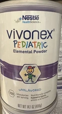 14.1oz Nestle Vivonex Pediatric Elemental Powder Unflavored BB 10/2026