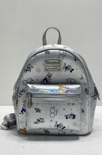 Disney Parks Loungefly Silver Disney 100 Celebration Character Mini Backpack