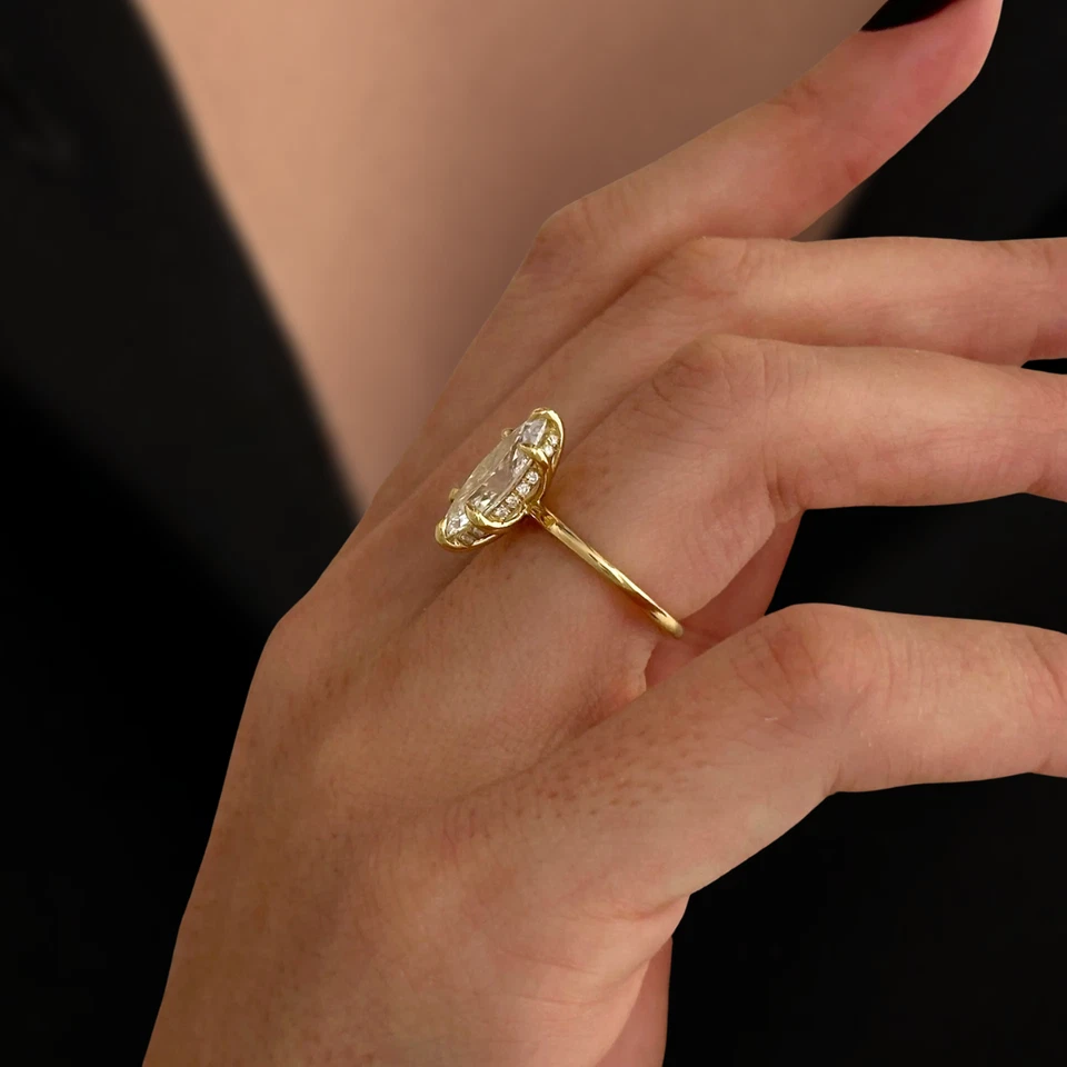 2.00 Ct Certified Marquise Cut White Lab-created Diamond Solitaire Ring 14K Gold - Image 4 of 4