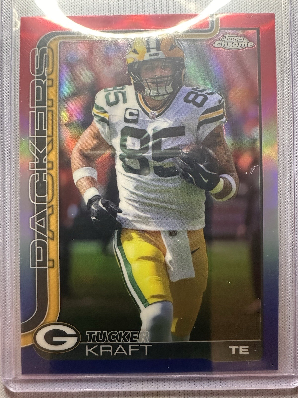 Tucker Kraft 2025 Topps Chrome Red White and Blue Refractor #108