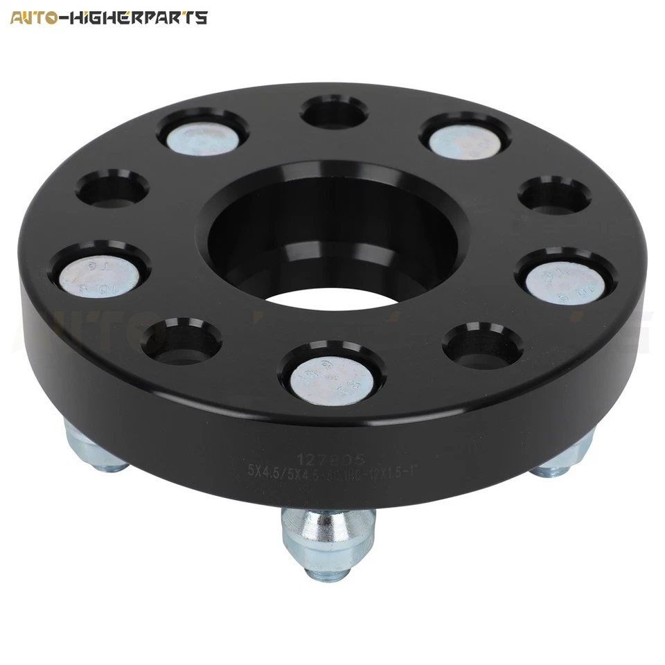 Espaciador de rueda centrado en buje de 1" 5x4,5 negro para Toyota Camry 1992-2022 Foto 4 de 4
