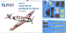 Quinta Studios 1/32 BF 109E3/4 3D DECAL COLORED INTERIOR SET Trumpeter