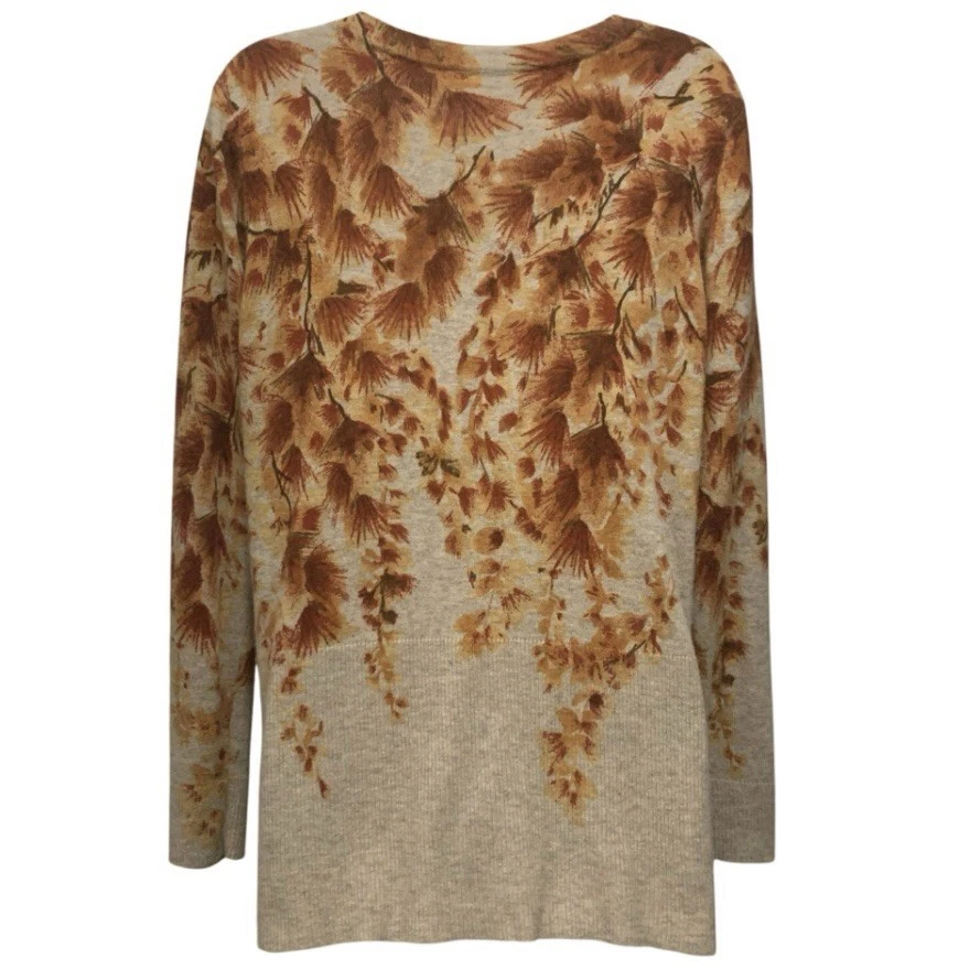 Cárdigan para mujer Coldwater Creek M floral botón único naranja quemado pino Foto 2 de 4