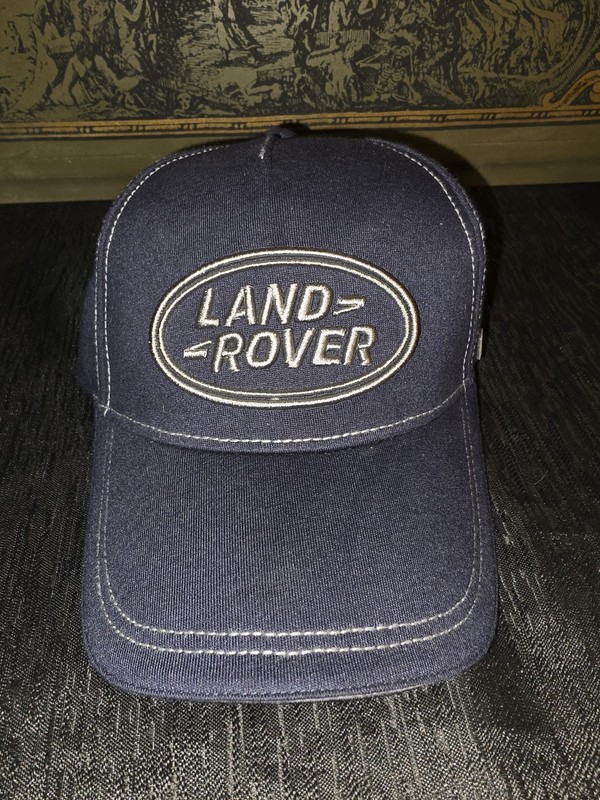 Genuine Land Rover Embroidered Logo Adjustable Baseball Hat Cap Navy Blue Gray
