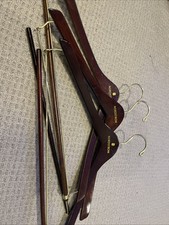 VINTAGE LOT OF 3 NORDSTROM BROWN WOODEN SUIT PANTS CLOSET HANGERS
