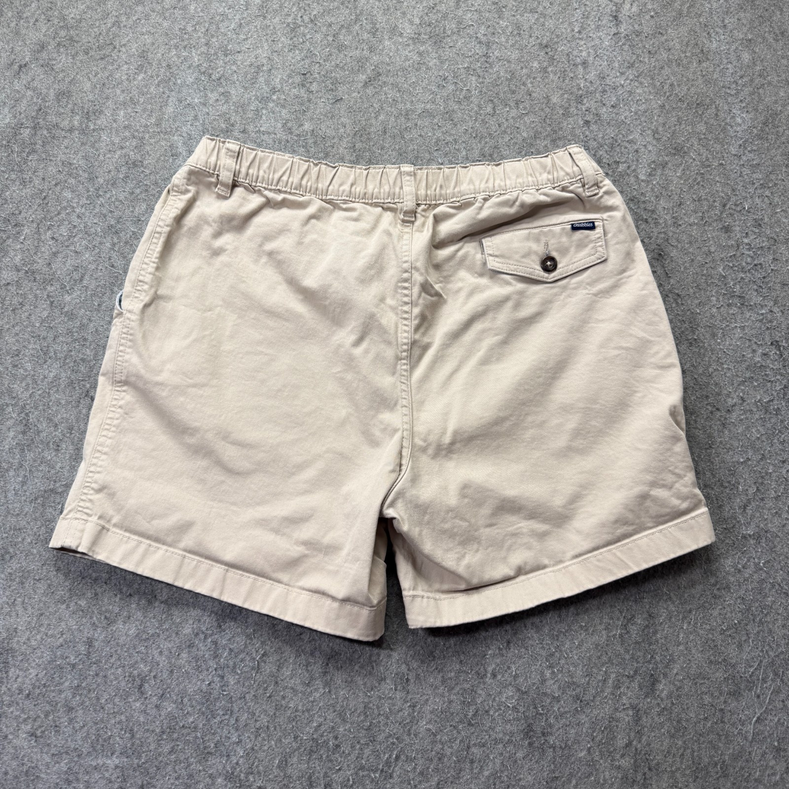Chubbies Staples Shorts Men L Beige Khaki 5.5" Elastic Regular Fit Stretch b180