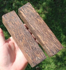 Black Palm Wood 2 Piece Lot Each Measures 6" x 1-1/2" x 1-1/2" Air Dried 10 yrs.