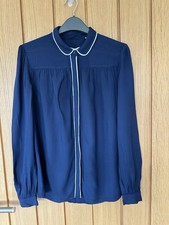 Jack Wills Navy Middleton Gathered Shirt, Size 8, New With Tags