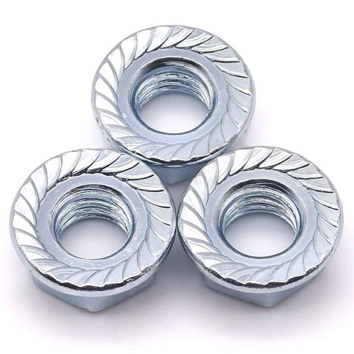 1/2-13 UNC Serrated Flange Hex Locknuts Zinc Plated Carbon Steel 10 Pack