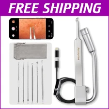 Portable Blackhead Remover Tool with 20x Camera Magnification & Tweezers