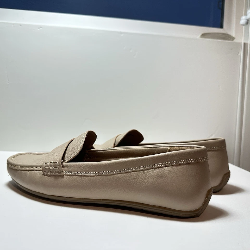 Mocasines Joie para mujer de cuero tostado talla 8,5 tostados planos oficina preppy zapatos cómodos Foto 4 de 4