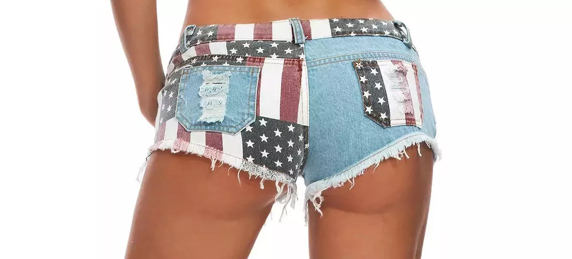 Fourth of july jean shorts sales
