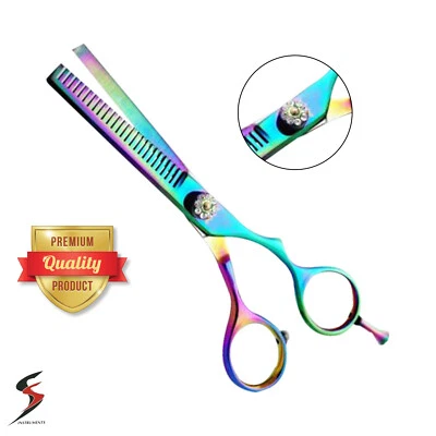 SS INSTRUMENTX LTD Titanium Hairdressing Barber Shears, Salon Scissors, Thinning Scissors 5.5”