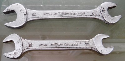 2 Spanners Hozan HKC Tool No. 521 Double-Open End Wrenches Drop Forged Metric
