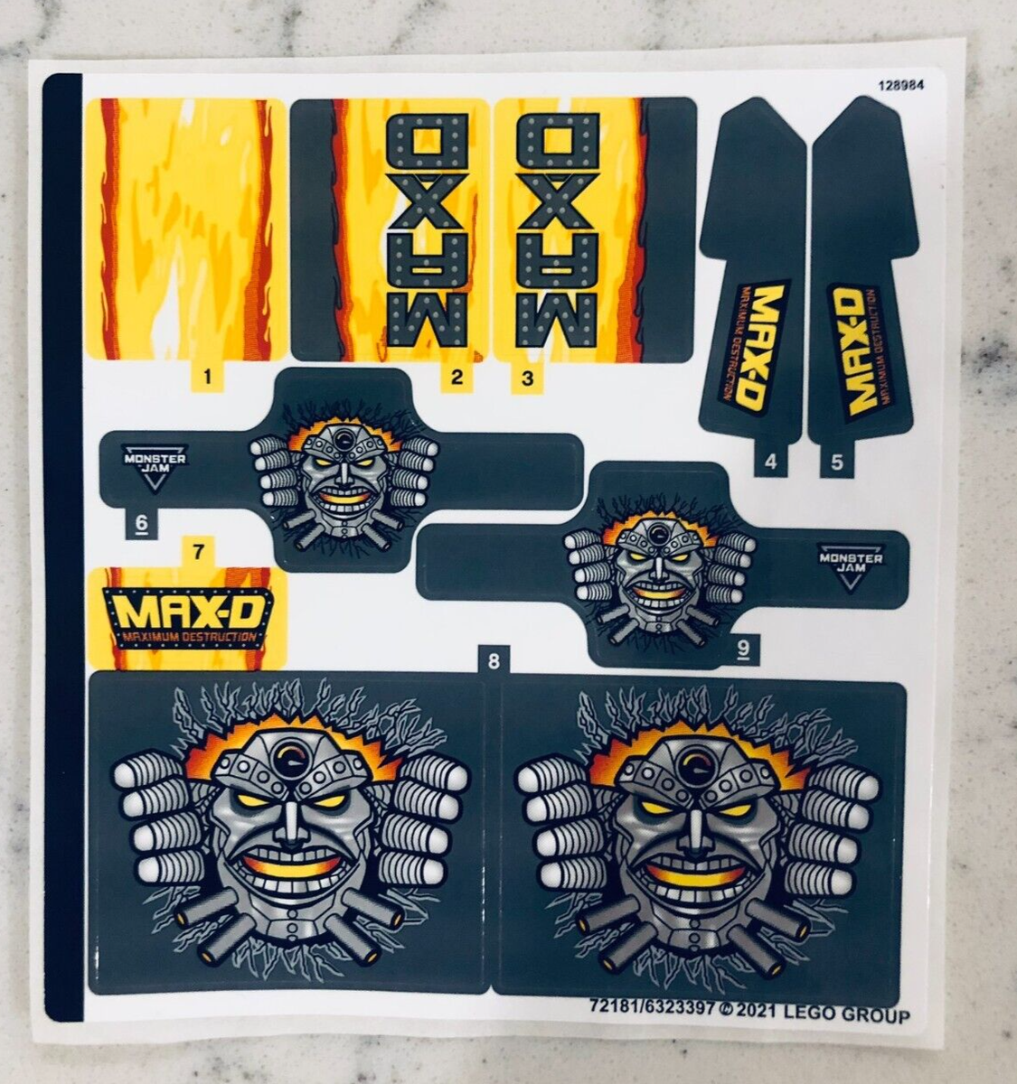 LEGO STICKER SHEET for 42119 Monster Jam Max-D, New & Genuine! | eBay