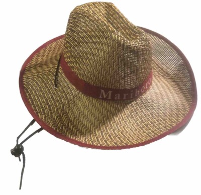 Vintage MARIBORO Sun Cap Woven Straw Cowboy Hat RED Band | eBay