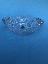 TOP: Kristall Glasschale m. 800er Silbergriffen, &Oslash; 13cm, E. Hermann, Waldstetten
