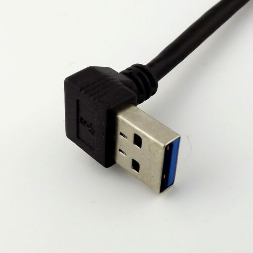 Micro USB 3.0 Type B Male Left Angle to Down 90° Angle A Male Data Adapter Cable - Picture 3 of 4