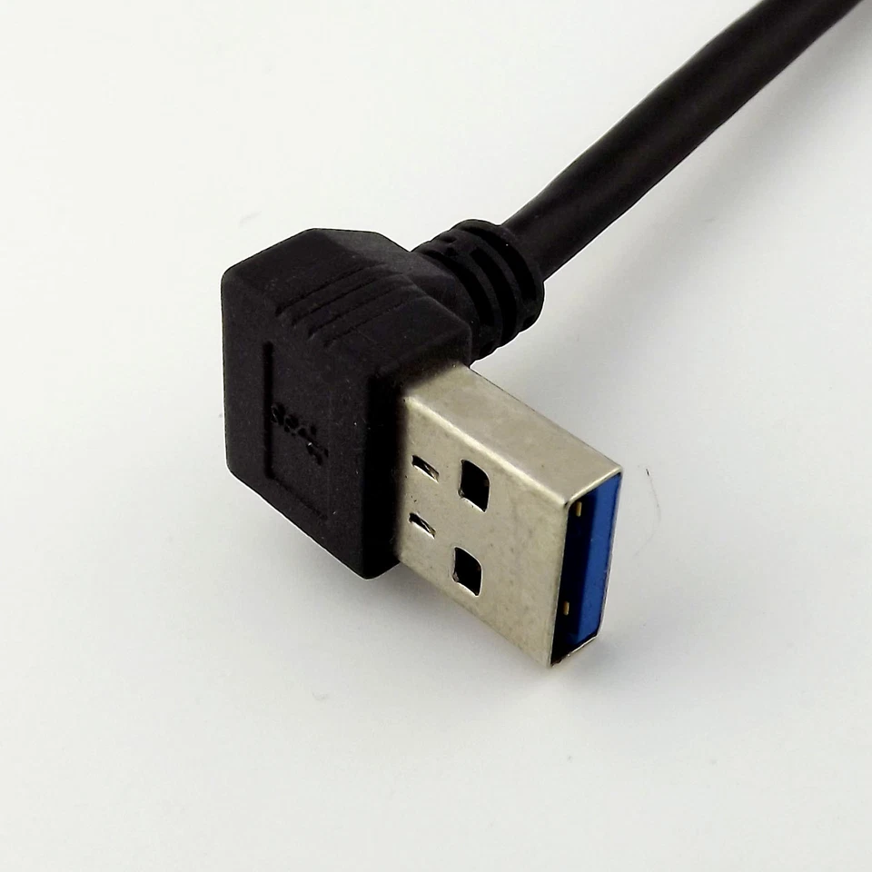 Micro USB 3.0 Type B Male Left Angle to Down 90° Angle A Male Data Adapter Cable - Image 3 of 4