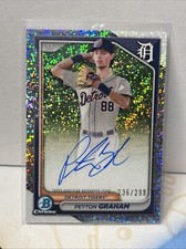 PEYTON GRAHAM 2024 BOWMAN CHROME PROSPECT AUTO SPECKLE REF/299 #CPA-PGR TIGERS