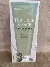 Clinical Works Tea Tree  Sage Facial Scrub Cruelty Free, Vegan 8.1oz 240ml NIB