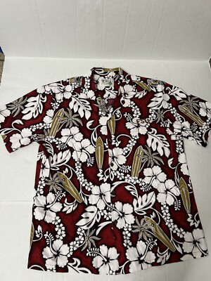 KY's Men's Large Hawaiian Shirt FSU Surfboard Hibiscus