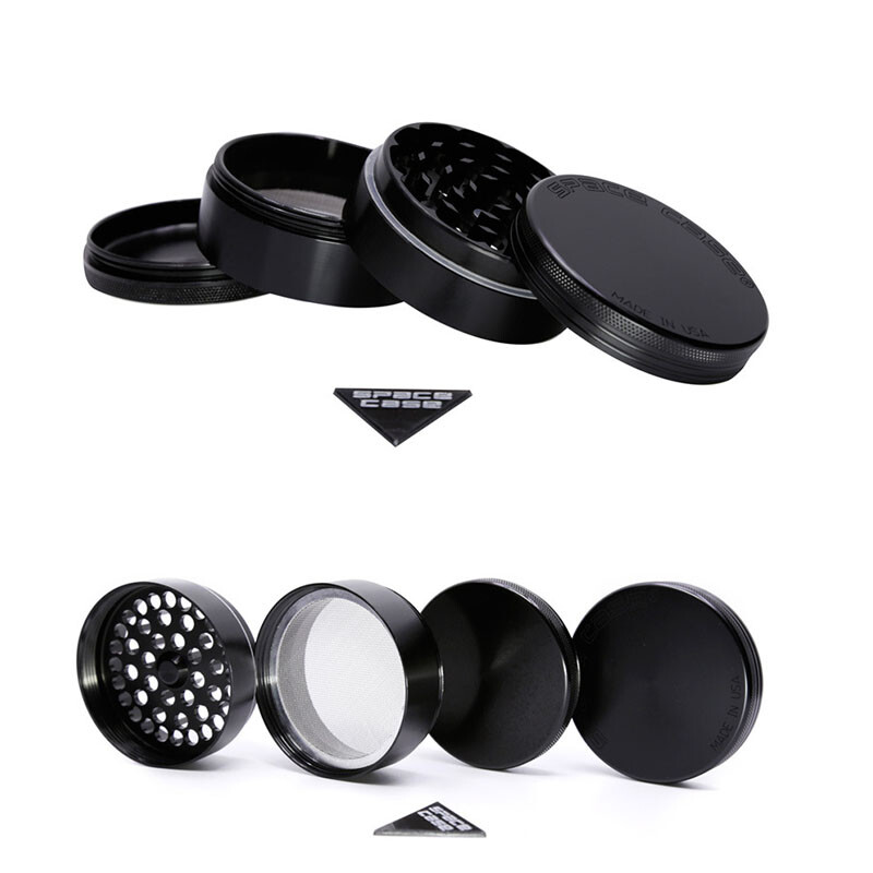 Black Space Case Herb Grinder 4 piece 63mm Spacecase High Quality
