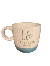 LIFE To The Full John 10:10 Bible Verse Joyful Coffee mug Office Gift DaySpring